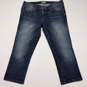 Level 99 Womens Dark Wash Denim Capri Jeans Size 10 Blue Cropped Mid Rise Pants
